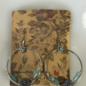 Blue Czech glass flowers