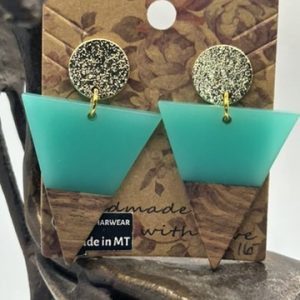 Green & Wood Triangle post drops