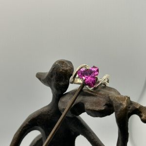Sterling silver & Pink ring