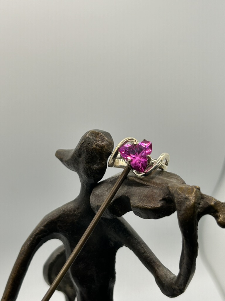 Sterling silver & Pink ring