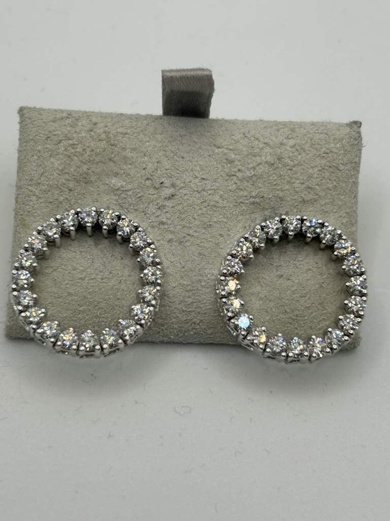 Diamond circle earrings