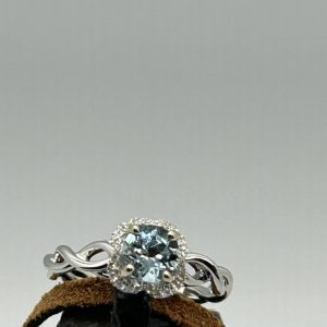 Aqua marine & Diamond Ring