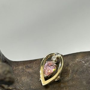 Pink Sapphire diamond pendant/slide
