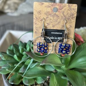 Blue glass earrings