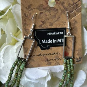 Silver drops with 3 strand Turquoise beads