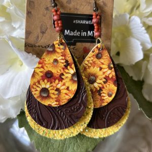Multi Leather Sunflower drops
