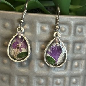 Silvered purple flowers