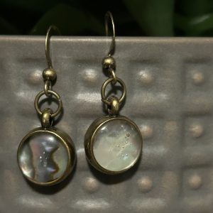 Antiqued bronze Abalone drops