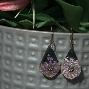 wooden purple flowers