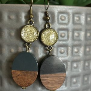 Golden Glitter wooden drops