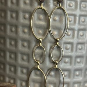 Gold oval ring drops